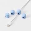 BRIGHTTIA Cable Clips - Premium Brass Cord Management for Home, Office & Car - Multipurpose Wire Holder Organizer - Sleek & Durable Design - Ideal Gift for Men, Women & Students - 4 Pack (Light Blue) view 1