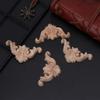 Yoetaun 4pcs/Set Wood Carved Corner Flower Onlay Applique Unpainted Frame Cupboard Cabin Wooden White view 3