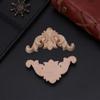 Yoetaun 4pcs/Set Wood Carved Corner Flower Onlay Applique Unpainted Frame Cupboard Cabin Wooden White view 4