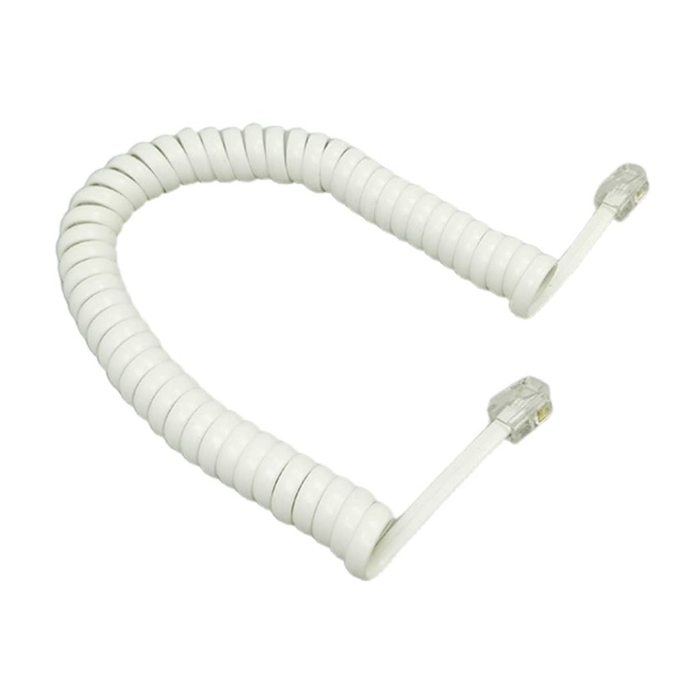 Yoetaun 4-Core Modular Coiled Telephone Handset Cord for Telephone/Handset Black//White Curly Cord 1.85m/ Telephone Handset Cords for Landline Phones 6 Ft Curly Coiled White Black 4P4C