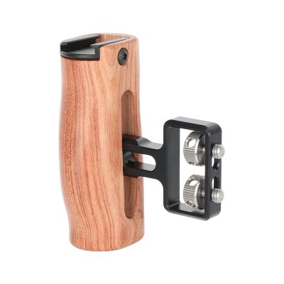 CAMVATE Wood Side Handle Grip with 1/4"-20 Thumbscrew Mounts - 3517