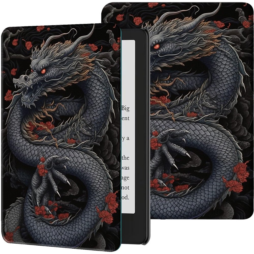 Slim Case for 6.8" Kindle Paperwhite (11th Generation-2021) and Kindle Paperwhite Signature Edition Stand Smart Cover with Auto Wake/Sleep for Kindle Paperwhite 2021 E-Reader,Chinese Dragons