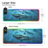 xigua White Sharks RGB Mouse Pad 35.4 x 15.7 Inch Soft LED Gaming Mouse Pad Non-Slip Base Smooth Surface Mousepad Desk Mat 14 Lighting Modes view 3