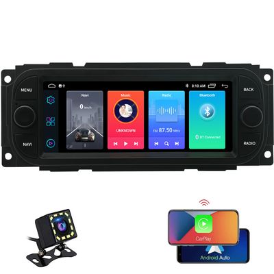 for Chrysler Dodge Jeep Radio Upgrade 2002 2003 2004 2005 2006,Android Stereo Replacement,6.8inch 4-core CPU,Carplay and Android Auto,Free Camera
