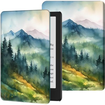 DHYYDSQZ Slim Case for 6.8" Kindle Paperwhite (11th Gen-2021) & Signature Edition, Auto Wake/Sleep, Watercolor Landscape Painting