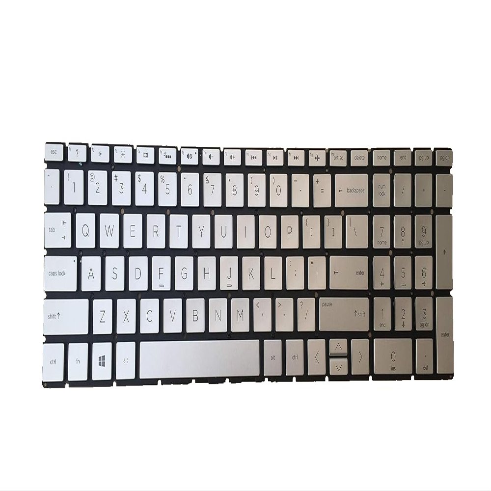 for HP PN: L99545-B31 Silver Keyboard, US Layout Backlight