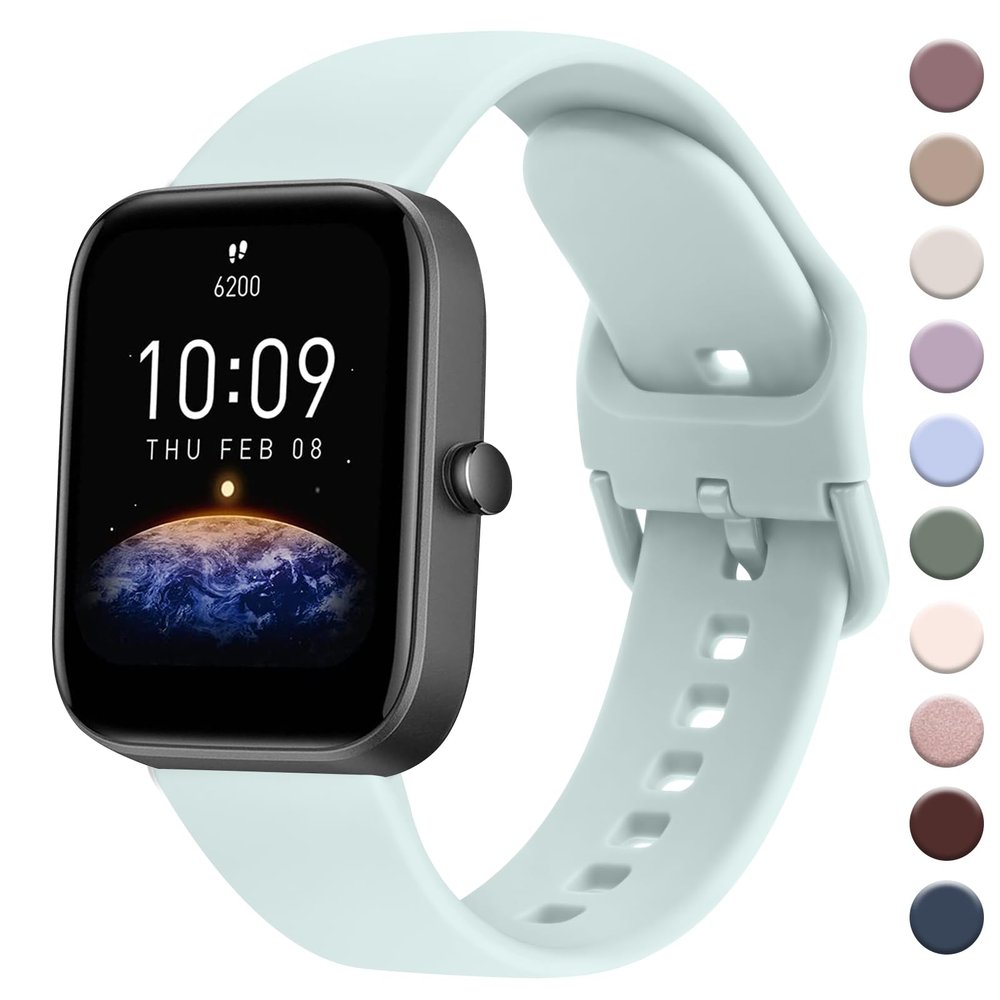 AK Band for Amazfit GTS 4 / GTS 4 Mini / GTS 3 / GTS 2 / GTS 2e / GTS 2 mini / GTS / GTR mini Bands, 20mm Soft Replacement Sport Strap for Amazfit Bip 3 / Bip 3 Pro / Bip U Pro / Bip / Bip Lite / Bip S / Bip S lite / Bip U Smart Watch Women Men (Ligh