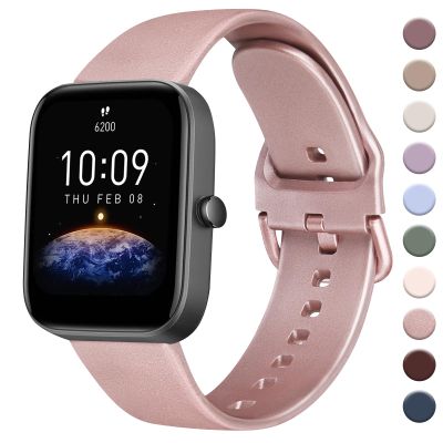 AK Band for Amazfit GTS 4 / GTS 4 Mini / GTS 3 / GTS 2 / GTS 2e / GTS 2 mini / GTS / GTR mini Bands, 20mm Soft Replacement Sport Strap for Amazfit Bip 3 / Bip 3 Pro / Bip U Pro / Bip / Bip Lite / Bip S / Bip S lite / Bip U Smart Watch Women Men (Rose