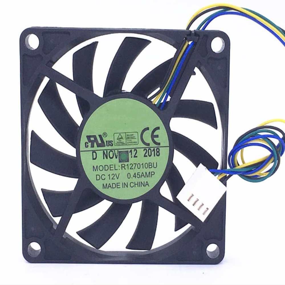 Beautyrankle R127010BU Fan, Fan for 70X70X10MM 12V 0.45A 7010 4-Wire Cooling Fan