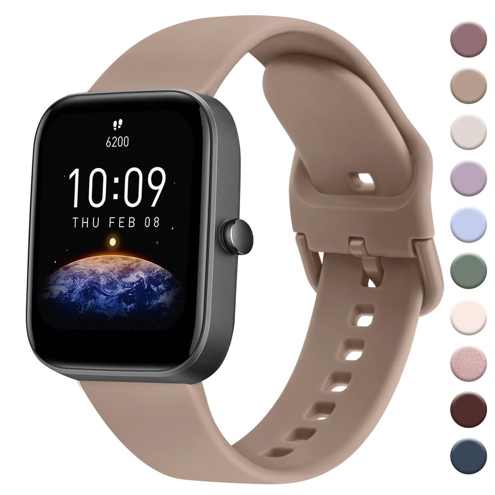 AK Band for Amazfit GTS 4 / GTS 4 Mini / GTS 3 / GTS 2 / GTS 2e / GTS 2 mini / GTS / GTR mini Bands, 20mm Soft Replacement Sport Strap for Amazfit Bip 3 / Bip 3 Pro / Bip U Pro / Bip / Bip Lite / Bip S / Bip S lite / Bip U Smart Watch Women Men (Milk