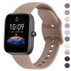AK Band for Amazfit GTS 4 / GTS 4 Mini / GTS 3 / GTS 2 / GTS 2e / GTS 2 mini / GTS / GTR mini Bands, 20mm Soft Replacement Sport Strap for Amazfit Bip 3 / Bip 3 Pro / Bip U Pro / Bip / Bip Lite / Bip S / Bip S lite / Bip U Smart Watch Women Men (Milk view 1