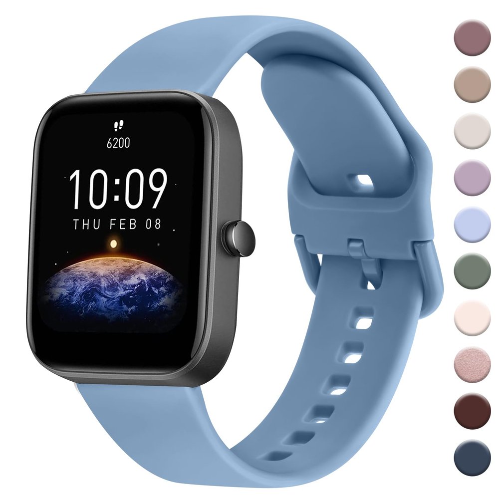 AK Band for Amazfit GTS 4 / GTS 4 Mini / GTS 3 / GTS 2 / GTS 2e / GTS 2 mini / GTS / GTR mini Bands, 20mm Soft Replacement Sport Strap for Amazfit Bip 3 / Bip 3 Pro / Bip U Pro / Bip / Bip Lite / Bip