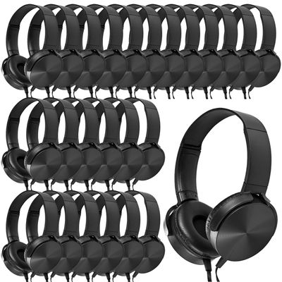 Yoley Bulk Headphones for Classroom 24 Pack Durable Wired School Headphones for Kids,Students,Children Toddler Teen Boys Girls and Adult(Black)
