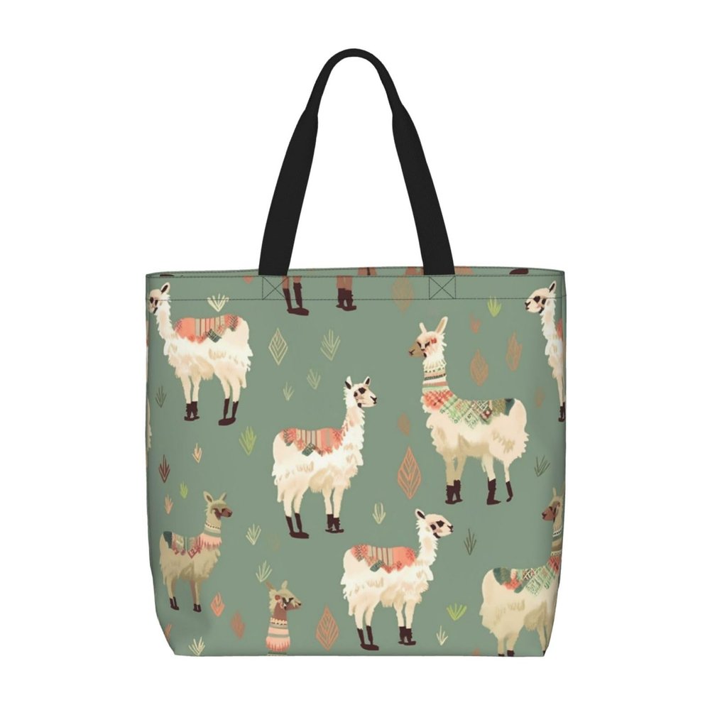 VTCTOASY Alpaca Print Women Tote Bag Big Capacity Shopping Bag Fashion Beach Bag For Work Travel