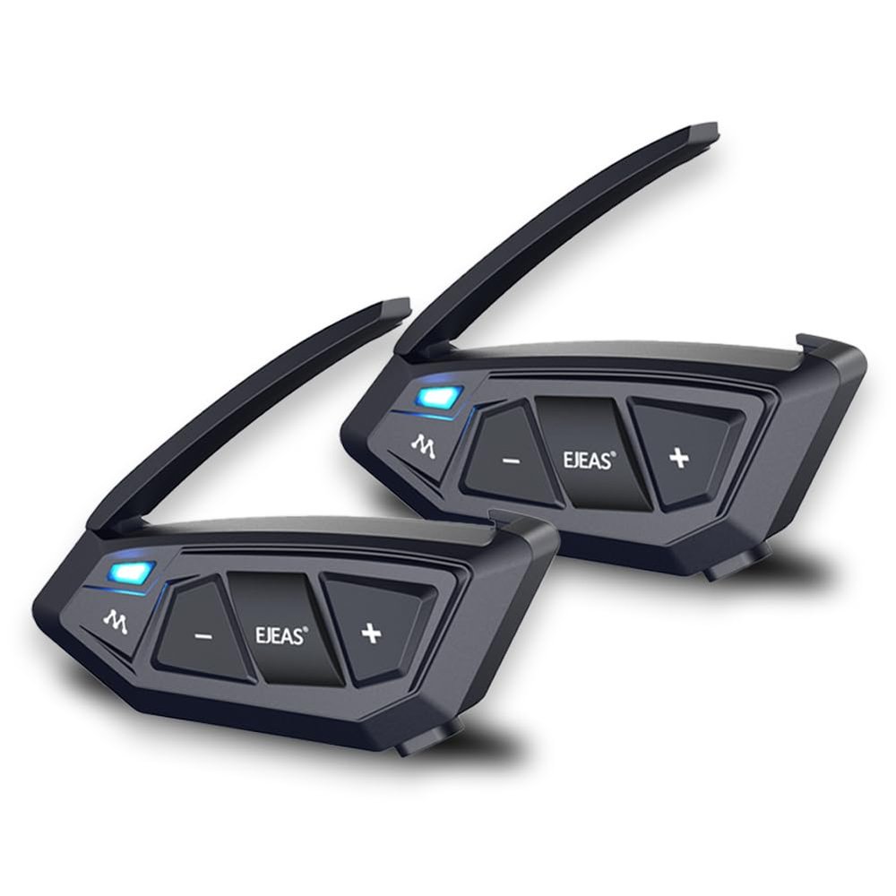 iSunergy Motorcycle Bluetooth intercom MS20 2000m Helmet Intercom,20 Riders Motorcycle Bluetooth Headset,Universal Bluetooth Helmet Headset,Helmet Communication System FM/Hard &Soft Mic/2Pack