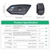 iSunergy Motorcycle Bluetooth intercom MS20 2000m Helmet Intercom,20 Riders Motorcycle Bluetooth Headset,Universal Bluetooth Helmet Headset,Helmet Communication System FM/Hard &Soft Mic/2Pack view 2