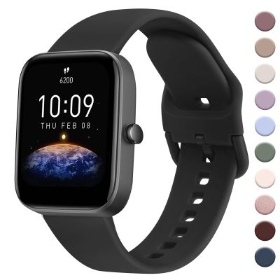 AK Band for Amazfit GTS 4 / GTS 4 Mini / GTS 3 / GTS 2 / GTS 2e / GTS 2 mini / GTS / GTR mini Bands, 20mm Soft Replacement Sport Strap for Amazfit Bip 3 / Bip 3 Pro / Bip U Pro / Bip / Bip Lite / Bip S / Bip S lite / Bip U Smart Watch Women Men (Blac