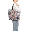 VTCTOASY The Mini Floral Print Women Tote Bag Big Capacity Shopping Bag Fashion Beach Bag For Work Travel, Black view 2