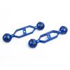 LetonPower Blue 5" Underwater Aluminum Alloy Extension Arm (2-Pack) - Dual Ball System with 1" Head Connector, Waterproof & Rustproof for Diving Camera Tray/Strobe/Video Light, Scuba Photography Gear view 1