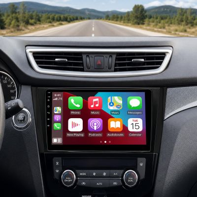 Alikali 10" Car Stereo for Nissan Rogue MK2 X-Trail Qashqai 2014-2019 w/WiFi GPS Bluetooth 2-Din Car Radio Receiver 2018 2017 2016 2015 w/Carplay Android Auto Backup Camera -
