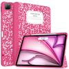 Soke Case for iPad Air 13 Inch (M3/M2,2025-2024), iPad Pro 12.9" 6th/5th Generation with Pencil Holder(2021 2022 Release)-[Apple Pencil Charging + Auto Wake/Sleep] Soft Back Cover, Book Hot Pink view 1