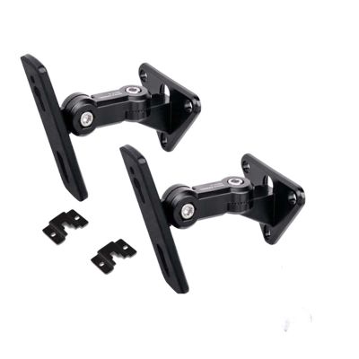 (1pair=2pc) GU15 304 Stainless Steel Alloy Sound Speaker Wall Bracket Mount Audio Stand Hanger Load 10kg 22lbs (Color : GU15 Black)