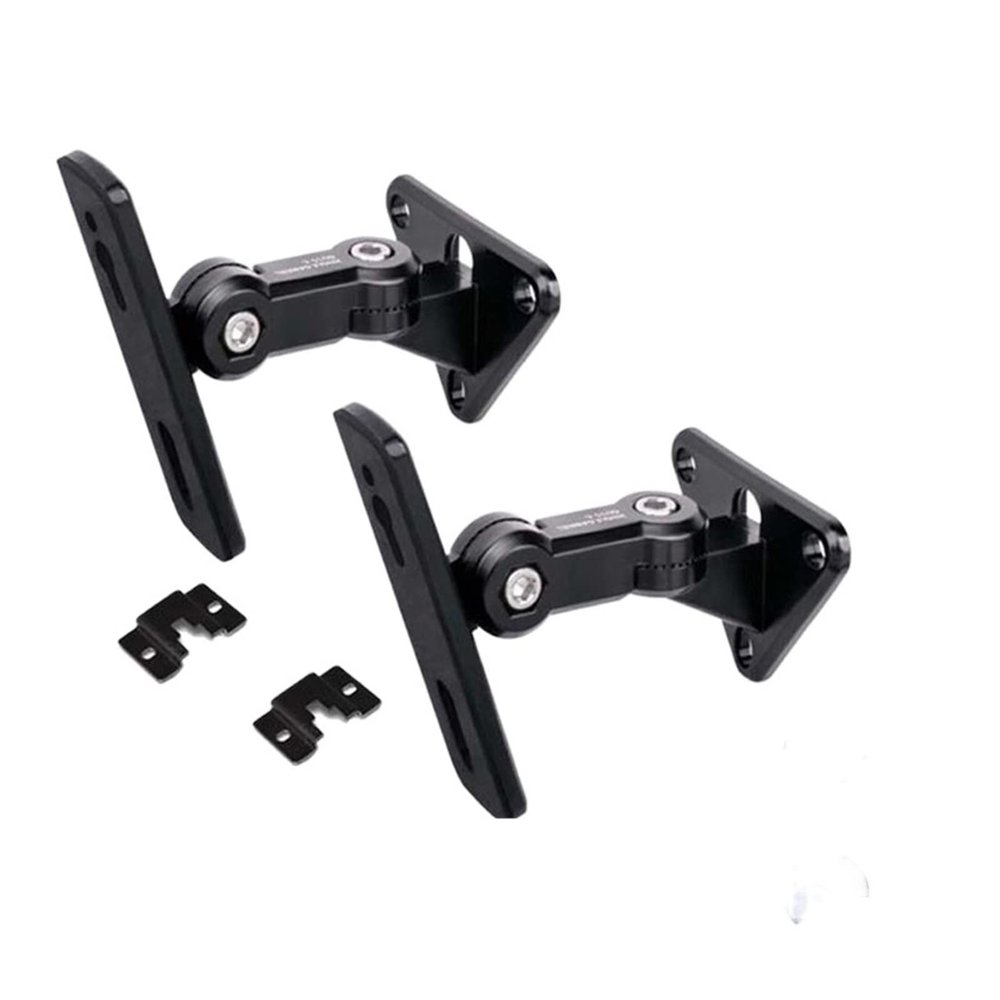 (1pair=2pc) GU15 304 Stainless Steel Alloy Sound Speaker Wall Bracket Mount Audio Stand Hanger Load 10kg 22lbs (Color : GU15 Black)
