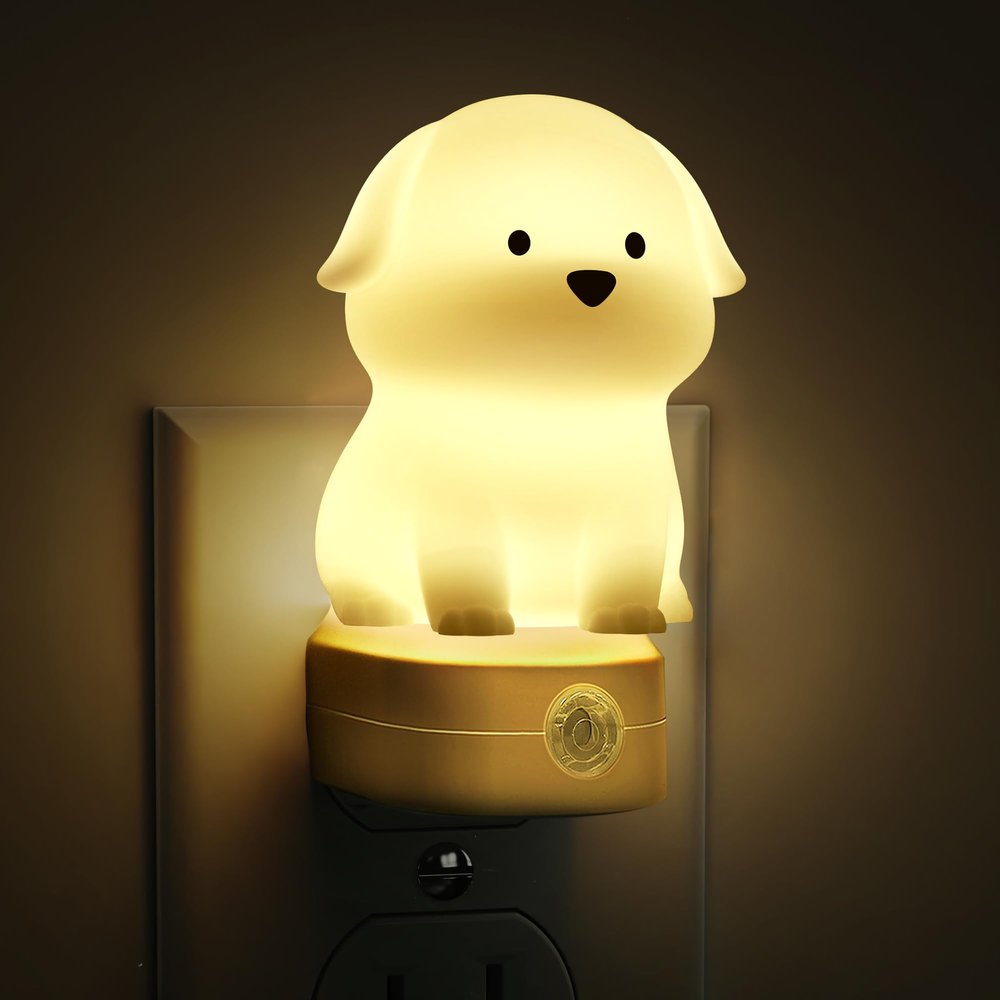 L LOHAS LED 1 Pack Cute Night Light and 1 Pack Dog Night Light