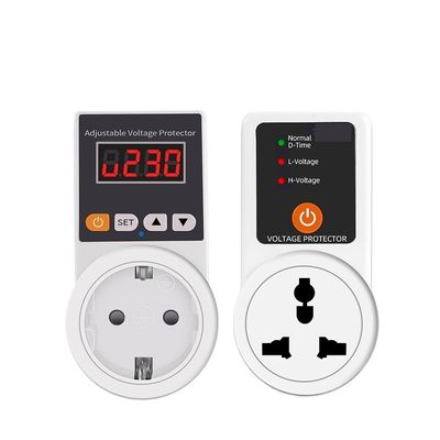 AdovZ Automatic Voltage Protector Socket AC 220V Adjustable 16A Power Surge Protector Plug Socket Voltage Safe Refrigerator Protect (Size : Display Adjustable, Color : UK Plug)