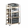 CD Racks, Amplifier Equipment Racks Adjustable Pitch Multi-Layer Bile Racks Home Theater Speaker Stereo Kickstand (Color : Black-5TIER-50X40X110CM) view 1