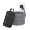 Extension Cord 25 Ft, BESHON Flat Plug Power Strip with 6 Outlets with 4 USB Ports(2 USB C), No Surge Protector for Home Office College Dorm Room Travel Essentials, Black view 1