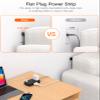 Extension Cord 25 Ft, BESHON Flat Plug Power Strip with 6 Outlets with 4 USB Ports(2 USB C), No Surge Protector for Home Office College Dorm Room Travel Essentials, Black view 3