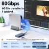 ANYOYO 80Gbps M.2 NVMe SSD Enclosure Supports Up to 8TB Intelligent Temperature Control & Fan Cooling, Compatible with Thunderbolt 3/4/5/USB4, Backward Compatible with USB 3.2/3.1/3.0 view 3