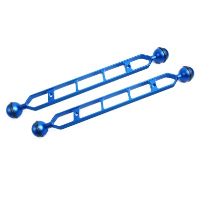 LetonPower Blue 11" Underwater Aluminum Alloy Extension Arm (2-Pack) - Dual Ball System with 1" Head Connector, Waterproof & Rustproof for Diving Camera Tray/Strobe/Video Light, Scuba Photography Gear