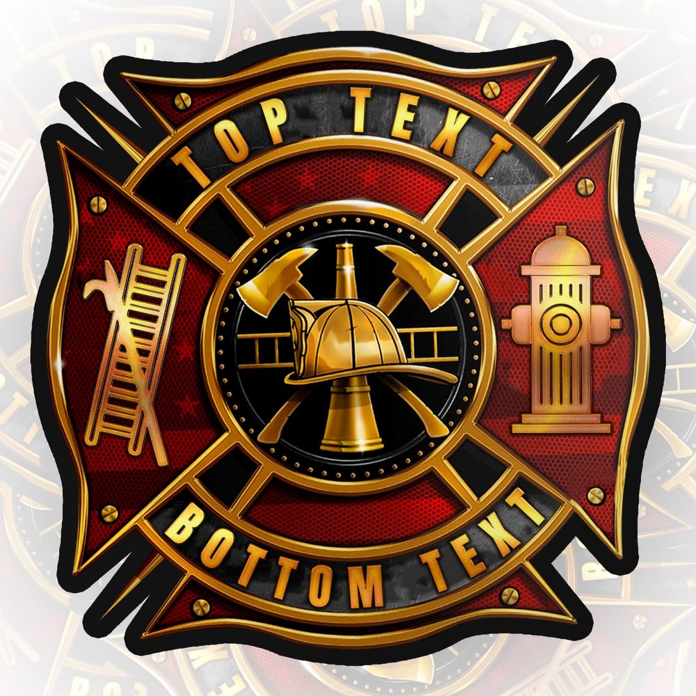 Personalized Firefighter Department Sticker Custom Name Fireman Firefighter Badge Sticker Fireman Decal Stickers Funny for Hard Hat Waterproof Vinyl Sticker for Water Bottle Phone Case Laptop Tumbler