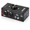 AtNeDcVh Stereo Audio Preamplifier - XLR Balanced RCA 3.5mm Input to XLR Balanced RCA 3.5mm Output Converter Adapter amp - Headphone Amplifier, Gain 20dB Phono Turntable Phonograph Preamp (Black) view 1
