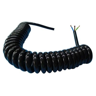 coiled cableSpring Telescopic Spiral Cable 2core/3/4Core PU Spring Spiral Cable Wire 18 AWG 17/15/ 13Awg Power Cable Stretch 1/2/ 3/4/ 5Meters (Size : Stretch2meter, Color : 3core 13AWG) ( Color : 3co