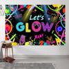 12x8ft Lets Glow Backdrop Neon Glow Lets Party Photography Background Neon Birthday Glow Party Themed Cake Table Banner Decoration Supplies Photo Booth Props view 4