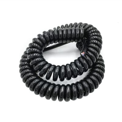 coiled cableSpring Telescopic Spiral Cable Black Multi 2/3/4/6/8 Core Wire, Can Extend The Tensile Wires, Spring Spiral Cable Pins 0.2mm-1.5mm Power Cord, (Color : 8 Core, Specification : 20 AWG 0.5mm