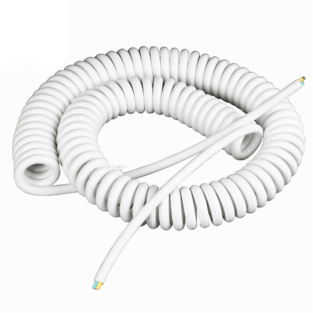 coiled cableSpring Telescopic Spiral Cable 3-core 2-core Spring Wire Spiral Cable, 2.5m 5m 7.5m Power Cord Expandable Cable, 22AWG 18AWG 15AWG 13AWG, (Length : Line length 2.5m, Specification : 2 core