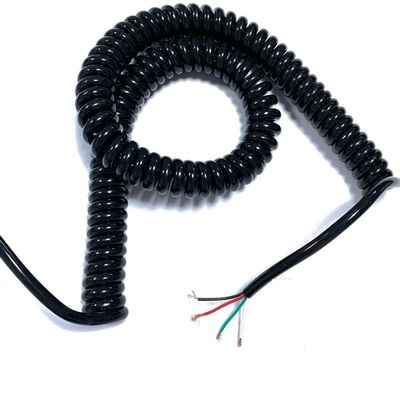 coiled cableSpring Telescopic Spiral Cable 1PC PU Spring Cable Wire 4-Core 20/26 /22Awg Stretch 1/2/ 3/4/ 5/6/ 7/8 /9/10 /Meters Spiral Telescopic Wire (Size : Stretch 7 meter, Color : 4 cores 26 AWG)