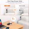 Black Extension Cord, BESHON 5FT Flat Plug Power Strip with USB C, 6 Outlets 4 USB Port(2 USB C), No Surge Protector, Cruise Ship, Dorm Room Travel Essentials view 2