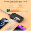 Black Extension Cord, BESHON 5FT Flat Plug Power Strip with USB C, 6 Outlets 4 USB Port(2 USB C), No Surge Protector, Cruise Ship, Dorm Room Travel Essentials view 4