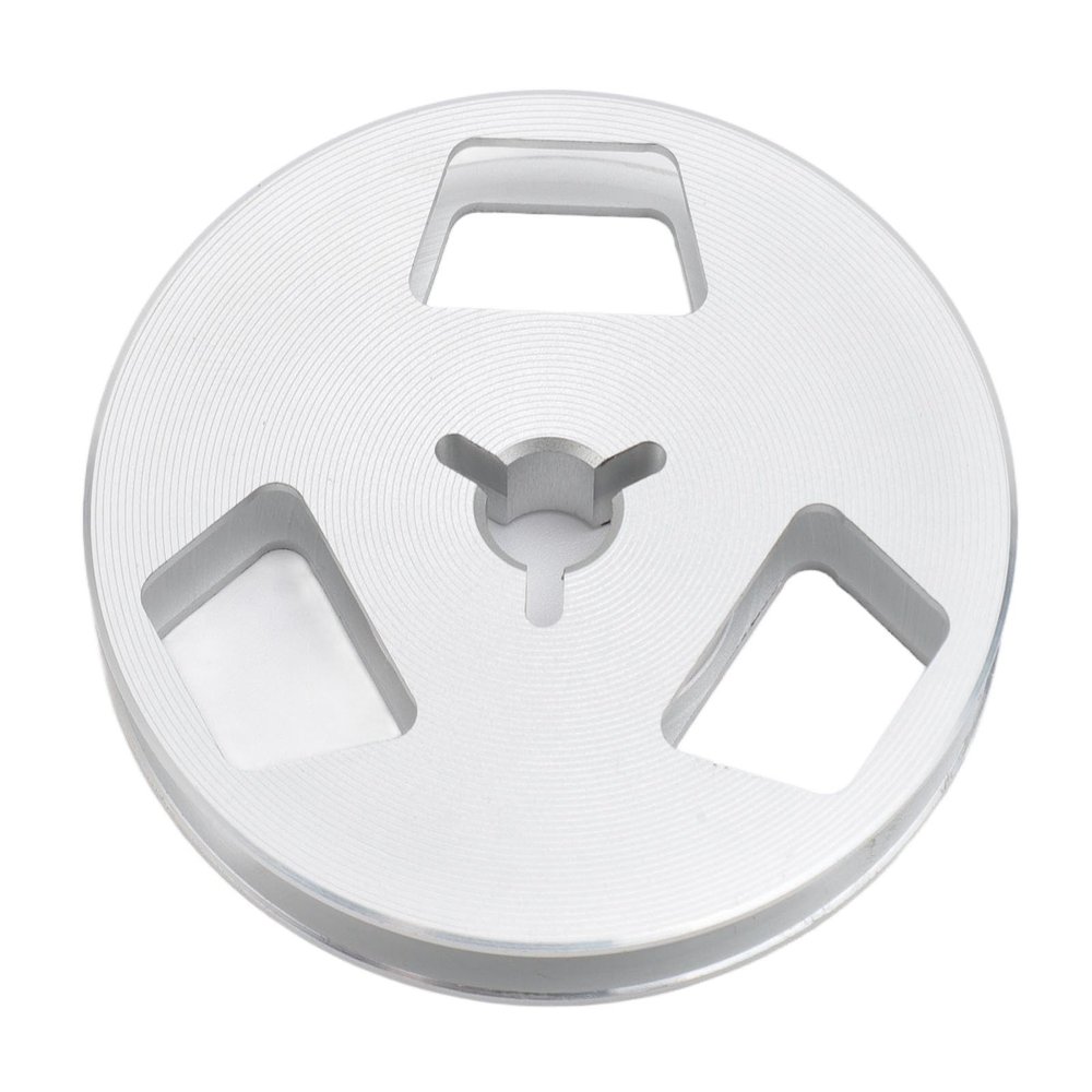 1/4 2.5 Inch Empty Tape Reel, Aluminum Alloy Takeup Tape Reel with 3 Holes, Open Reel Sound Tape Empty Reel for Recording, Erasing (Silver)