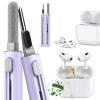 1 Pack Cleaner Kit for Airpods 4 Case,Cleaning Kit Pen Shape with Soft Brush Flocking Sponge Tool for Bluetooth Earphones Headphones Charging Case,Phone,Camera and Computer(Purple) view 1