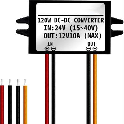 24V to 12V 10A Step Down Converter Adaptive DC to DC Buck Converter Transformer Module Regulator Waterproof Car Power Supply (Color : 24V to 12V 5A, Size : 24V_12V)