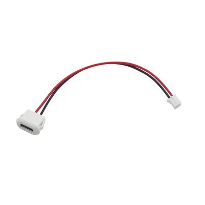 ImBros 2/5/10PCS USB Type-C Waterproof USB Connector Direct Compression Female Base Female Socket Interface with Welding Wire (Color : 01-A, Size : 10PCS)