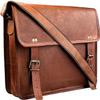 14 inch Handcrafted Leather Messenger Bag with Laptop Compartment - Elegant Shoulder Satchel for Men and Women at the Office view 1