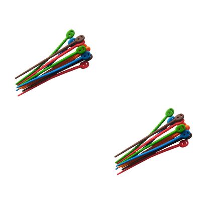 HOMSFOU 20pcs Silicone Tie Wraps for Food Bags Colorful Multi-purpose Silicone Ties for Bread Snacks and Cables Random Colors Easy to Use Self-locking Food-grade Material