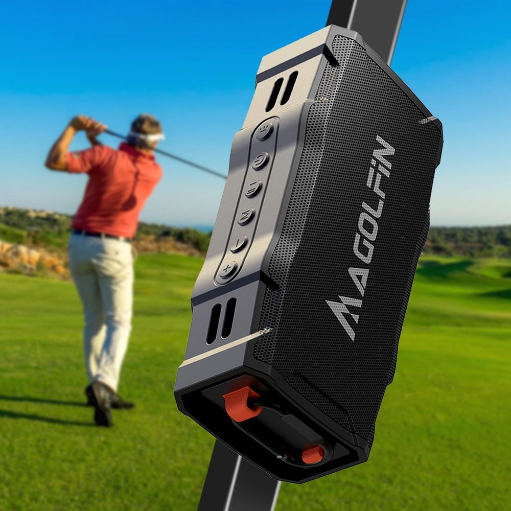 Golf Cart Speaker, 36H Playtime, 30W Stereo Sound IPX7 Magnetic Bluetooth Speaker with Bicycle Mount, Hook & Light Design, Golf Cart Accessories